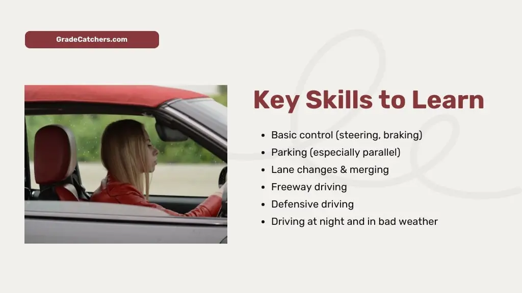 how long does it take someone to learn how to drive key skills